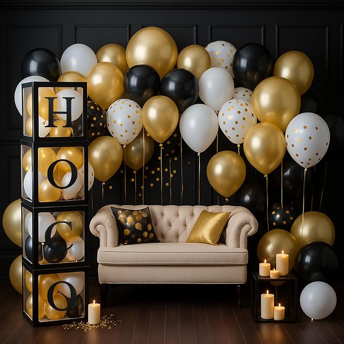 4 Pcs Hoco Boxes with Letters 11.8 x 11.8 x 11.8 Inch Clear Homecoming Balloon - Image 7