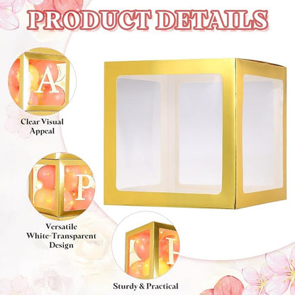 uxcell 5 Pcs Party Balloon Boxes, Transparent Balloon Boxes - Image 3