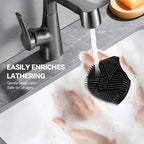 OTHIX Dual-Sided Silicone Body Scrubber, 2-in-1 Silicone Loofah for Shower Exfoliating Body Brush Buffer Scrubber for Men and Women for All Skin, Scalp Massager Lather Well＆Easy to Clean (Black)