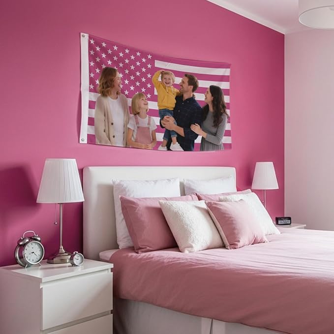Custom Pink American Flag 3x5 Ft Outdoor, Personalize Print Your Own - Image 3