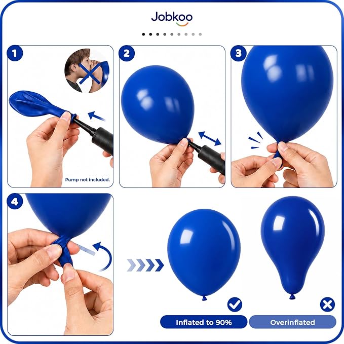 Jobkoo Blue Balloons 12 Inch - Image 5