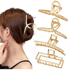 4 Pack Large Metal Hair Clips for Thin to Thick Curly Hair, 4.3 Inch Big Nonslip Gold Color Clamps, Perfect Fashion Jaw Claw Hair Styling Accessories for Women and Girls, Christmas Gifts