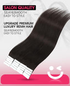 Youngsmile Invisible Tape in Hair Extensions Human Hair, #2 Dark Brown,20pcs 40g,18 Inch Remy Seamless Injection Tape in Human Hair Extensions (#2,18'')