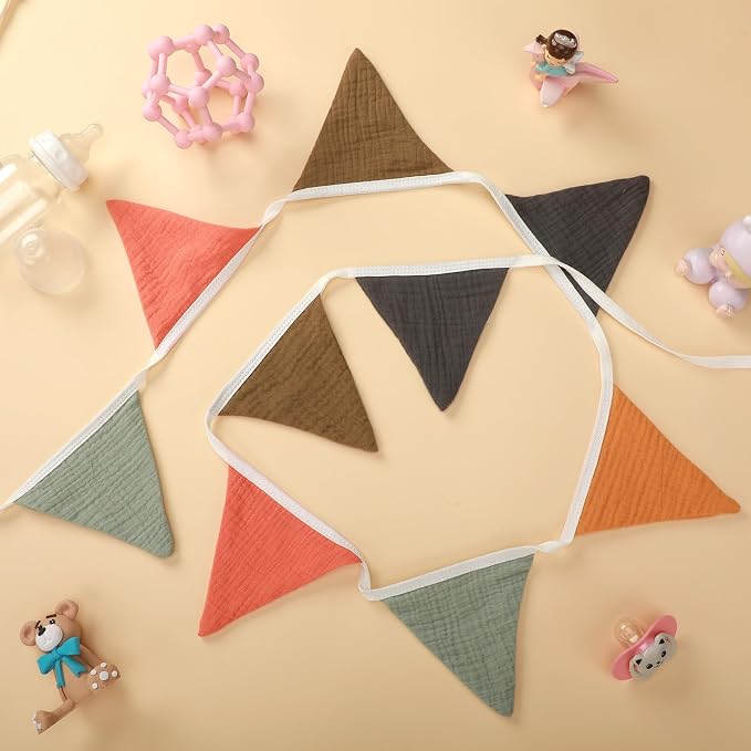 Oudain 2 Pcs Pennant Banner Flags Nursery Garland Triangle Bunting Flags - Image 5