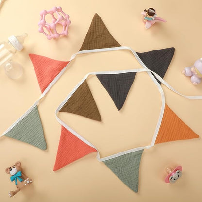 Oudain 2 Pcs Pennant Banner Flags Nursery Garland Triangle Bunting Flags - Image 5