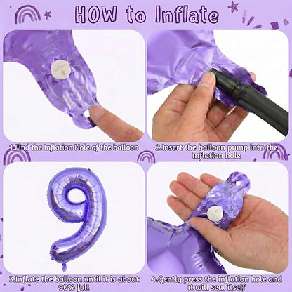 Purple Number 19 Balloon 40 Inch, Large Metallic Lavender Mylar Foil 19 Balloons - Image 5