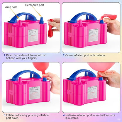 Electric Air Balloon Pump, Portable Dual Nozzle Electric Balloon Inflator - Image 5