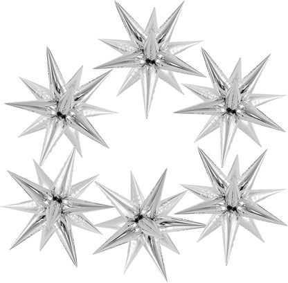 72 Pcs Star Balloons Foil Explosion Balloons Magic 12 Point Star Cone Balloon by Unknown