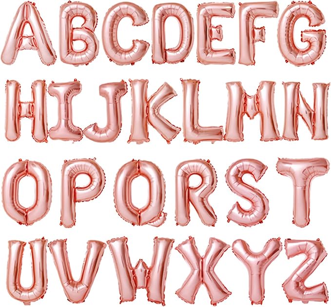 16 Inch Gold Letter Balloons Mylar Foil Alphabet Letter A-Z Balloons Set by LIOZEOKUN