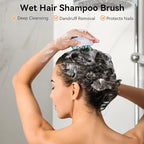HEETA Scalp Massager Hair Growth, Soft Silicone Scalp Scrubber Shampoo Brush for Exfoliation, Dandruff Removal Head Massage Stress Relax, Wet & Dry Use for Thick Thin Curly Hair Care, Gradient Blue