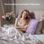 INFIIXSO Silk Pillow Cases 2 Pack Standard Size, Ultra Smooth & Soft Mulberry Silk Pillow Case for Hair and Skin, Breathable Cooling Silk Pillowcase with Hidden Zipper (Lavender, 20x26 Inches)