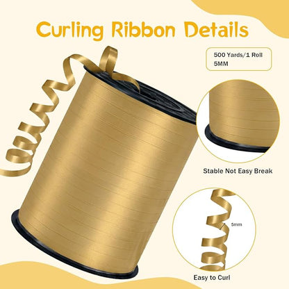 500 Yards Curling Ribbon，Gold Balloon String Ribbon，for Gift Wrapping，Party - Image 2