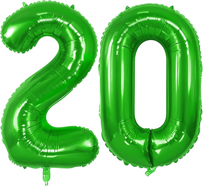 Number 20 Balloons for 20th Birthday Party Decorations, 0-100 Large No.20 by Joycard