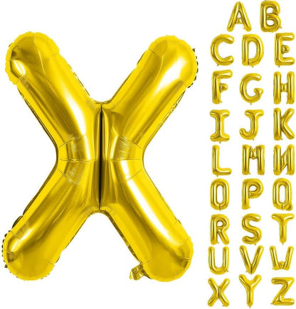 Gold Letter Balloons 40 Inch Large Letter X Balloon Aluminum | Foil Mylar Big by YUNSHANGMO