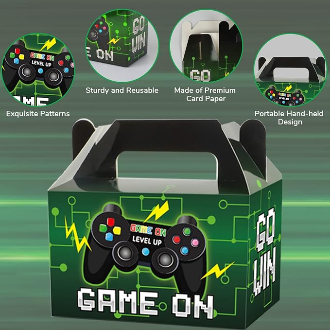12 Pack Video Game Party Boxes Game On Party Favor Candy Treat Boxes Bags - Image 4