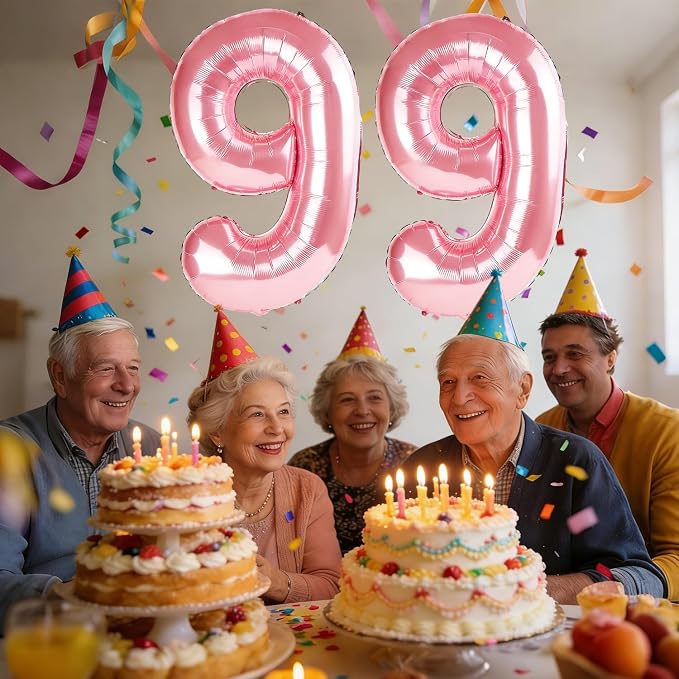 40 Inch Number 99 Balloons for 99th Birthday Party Decorations, 0-100 Jewelry - Image 2