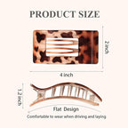 4 PCS Flat Hair Clips, Large Flat Claw Clips for Women Girls, Strong Hold French Hair Clips for Thick Thin Hair, Stylish Classic Hair Barrettes(Leopard)