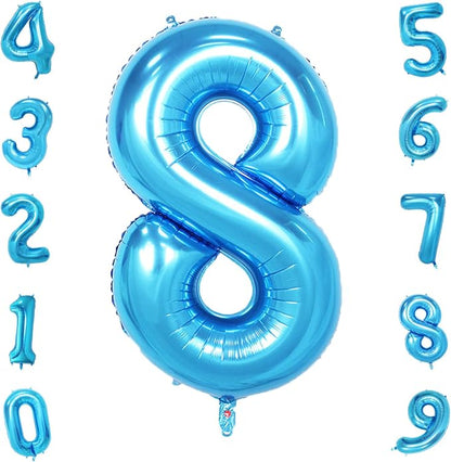 40 Inch Blue Number Balloons, Helium Mylar Foil Number Balloons by Unknown