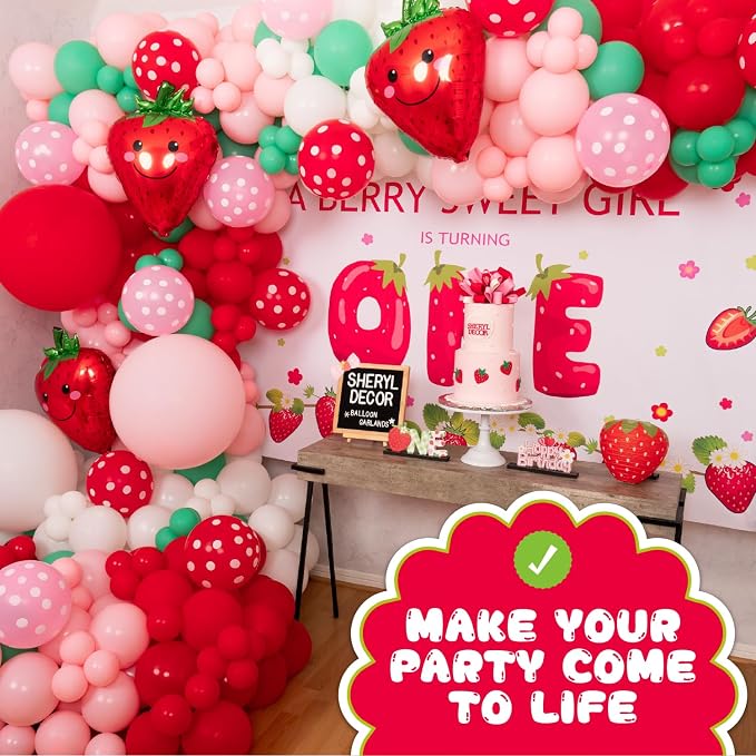 ALL-IN-1 Strawberry Balloon Arch Kit & Garland - Image 8