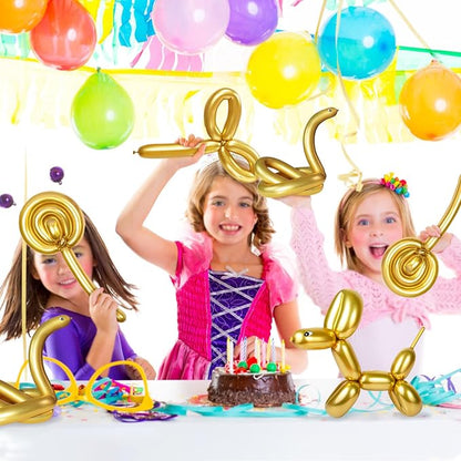 100Pcs 260 Balloons Metallic Gold Long Balloons - Image 7