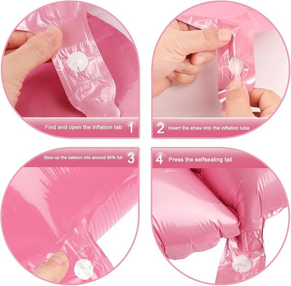 Pink Crown Number 8 Balloon 40 inch, Big Pink 8th Birthday Party Decorations | - Image 3