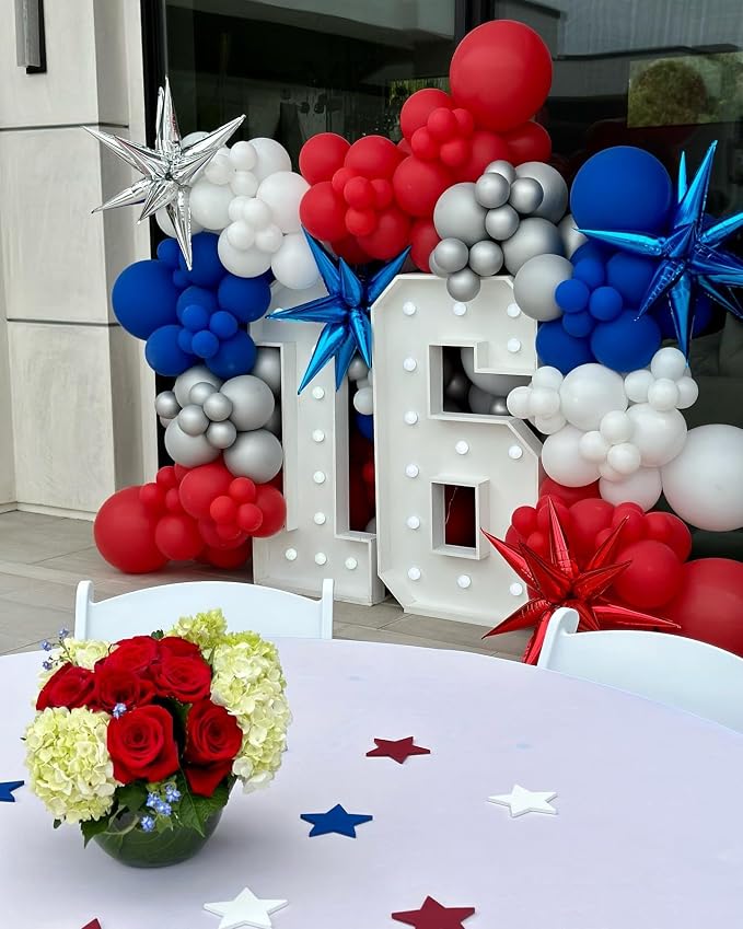 Red White and Blue Latex Balloons 50pcs 12 Inches | - Image 6
