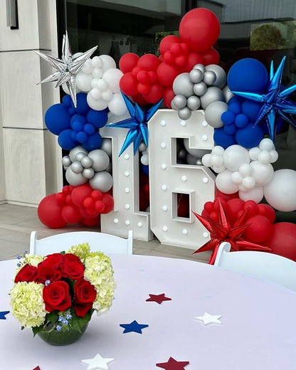 Red White and Blue Latex Balloons 50pcs 12 Inches | - Image 6