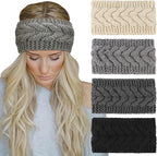 DRESHOW Knit Crochet Headband for Women Ear Warmer Soft Turban Stretch Warmer Headbands Winter Fashion Head Wrap