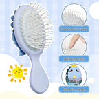 Toddler Detangler and Massage Brush - Mini Air Cushion Brush for Kids' Thin Hair - Blue