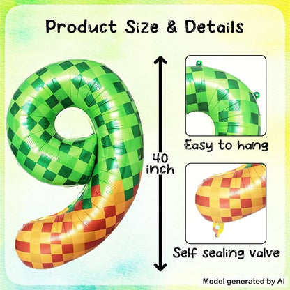 40 Inch Pixel Foil Number 19 Balloon - Image 2