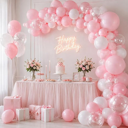 HILAVO Dusty Pink Balloons 12 Inch Blush Pastel Light Baby Pink and White Latex - Image 7