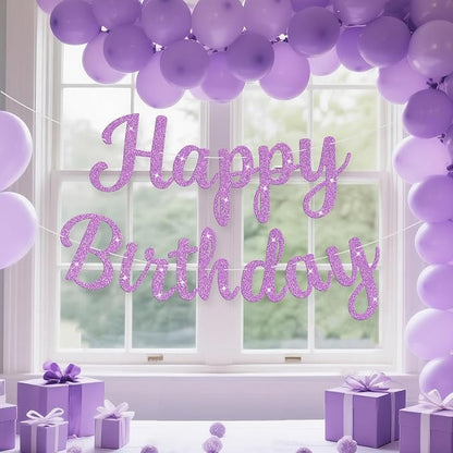 Glitter Happy Birthday Banner Sign Birthday Garland Wall Door Banners Flag - Image 3