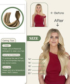 SURNEL Injection Tape in Hair Extensions Human Hair 16 Inch Chocolate Brown to Caramel Blonde Seamless Remy Invisible Tape in Extensions 20 Pcs 35g(#4274,16)