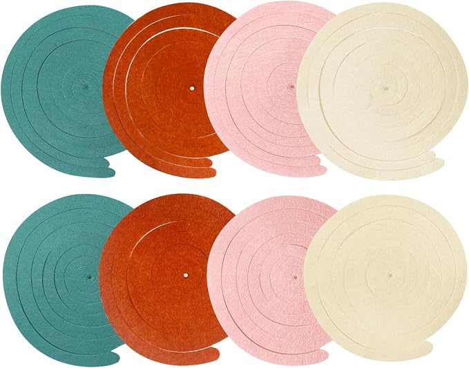 36 Pcs Boho Hanging Swirl Decorations Aqua Green Orange Pink Beige Felt Swirl - Image 3