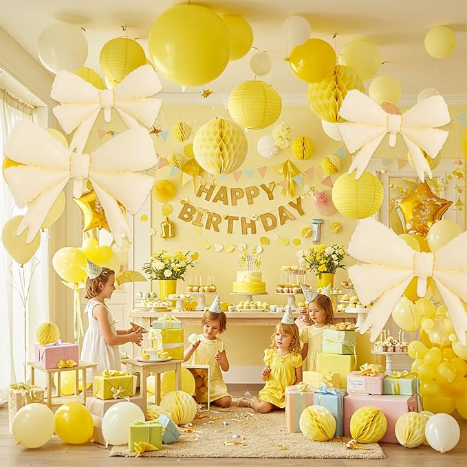 Vuzvuv 5 Pcs 30 Inch Foil White Bow Balloons - Image 4