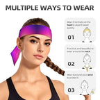 Men's Women Lovely Sports Sweatband Hair Decor for Sports Athletic Spa, Elastic Multipurpose Beautiful Purple Glitter Sparkles Pattern Head Ribbon Headwear