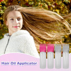 ELANE 4 Pack Hair Oiler Comb Bottle,Root Comb Applicator Bottle for Hair Oil Scalp Hair Oiling Applicator(Grey+Red)