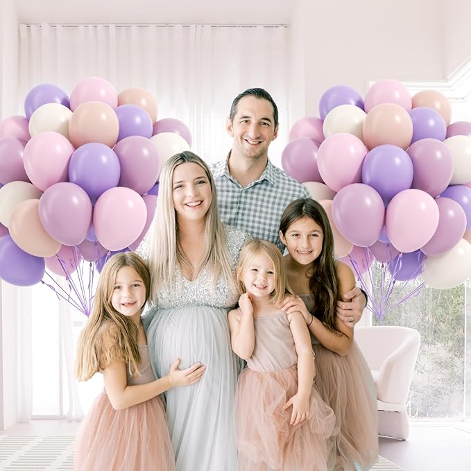 60pcs Pink and Purple Balloons 12inch - Image 5