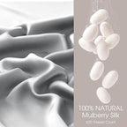 100% Silk Pillow Cases 2 Pack Standard Size Mulberry Silk Pillowcase for Hair and Skin Set of 2 Highest Grade 6A Silk Soft Breathable Cooling with Hidden Zipper, Light Grey