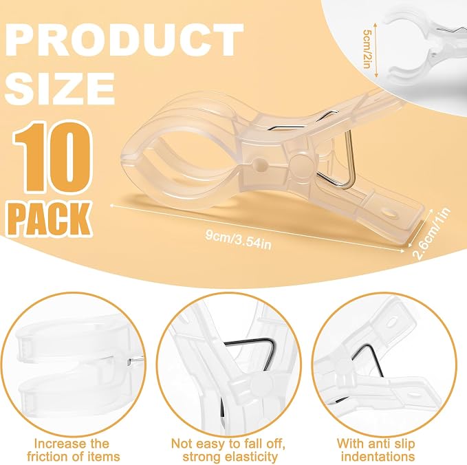 Balloon Arch Clips, 20 Pack 3.5 Inch Transparent Plastic Clips - Image 2