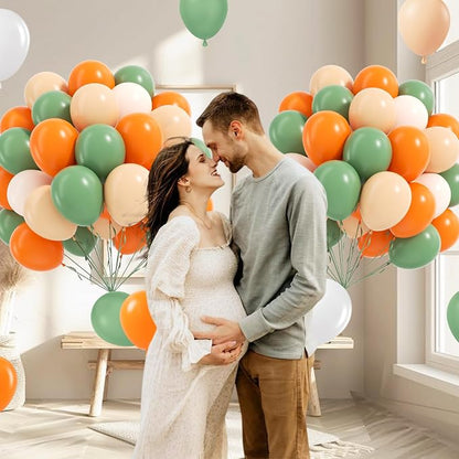 60pcs Green and Orange Balloons 12inch - Image 5