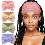 Extra Wide Headbands for Women Large Turban Headband Non Slip Boho Elastic Hairband Hair Twisted Knot Head Bands Accessories