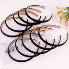 Wecoe Black Narrow Satin Headbands, 10pcs Non Slip Fashion Hair Bands for Women' Hair - Holiday & DIY Accessories