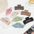 Hair Clips for Women 4.3 Inch Large Hair Claw Clips 8 pcs Square Claw Clips & Flat Hair Clips for Thick or Thin Hair French Concord Hair Barrettes Alligator Hair Accessories for Women (Light Colorful)