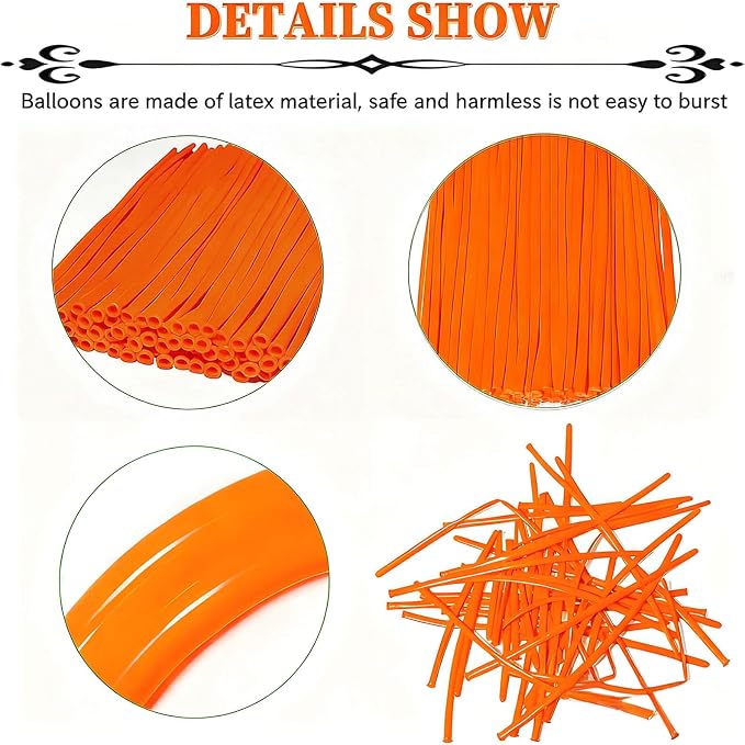 Tangerine Yellow Long Balloons Premium 260 Twisting Balloons Animals Magic - Image 2