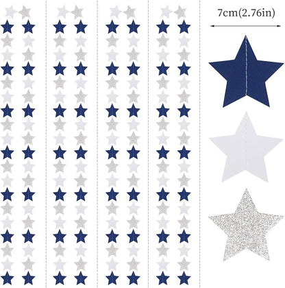 Navy-Blue White-Silver Party-Decorations Birthday Garland - 62ft Twinkle Little - Image 2