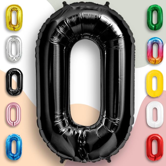 Black Number Balloon 0 Mylar Foil Balloons 16 inch - Image 5