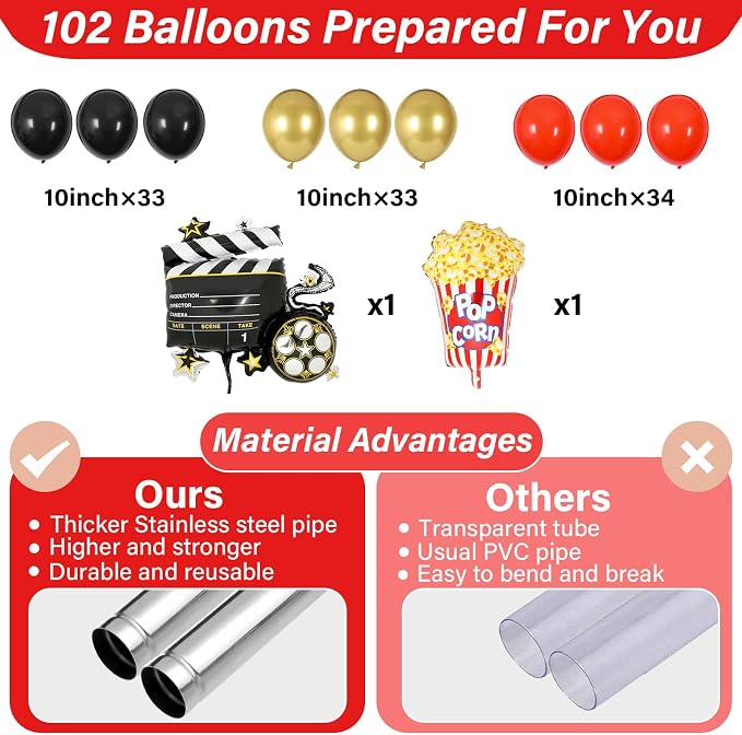 2 Sets Movie Night Balloon Column Stand Kit - Image 3