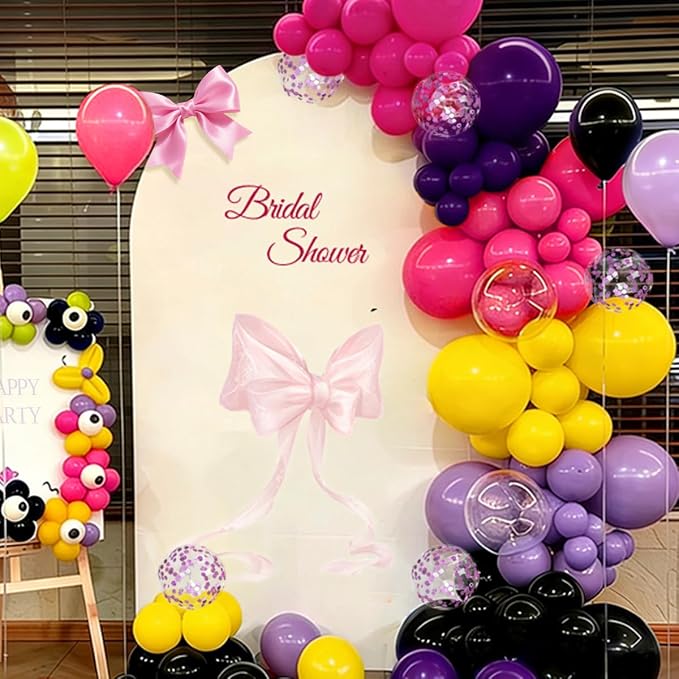 Black Purple Red Yellow Balloon Garland Arch Kit - Image 7