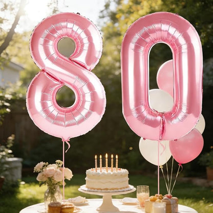 40 Inch Number 80 Balloons for 80th Birthday Party Decorations, 0-100 Jewelry - Image 3